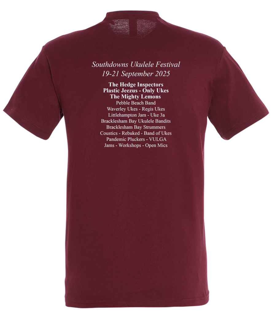 Southdowns Ukulele Festival T-shirt Burgundy