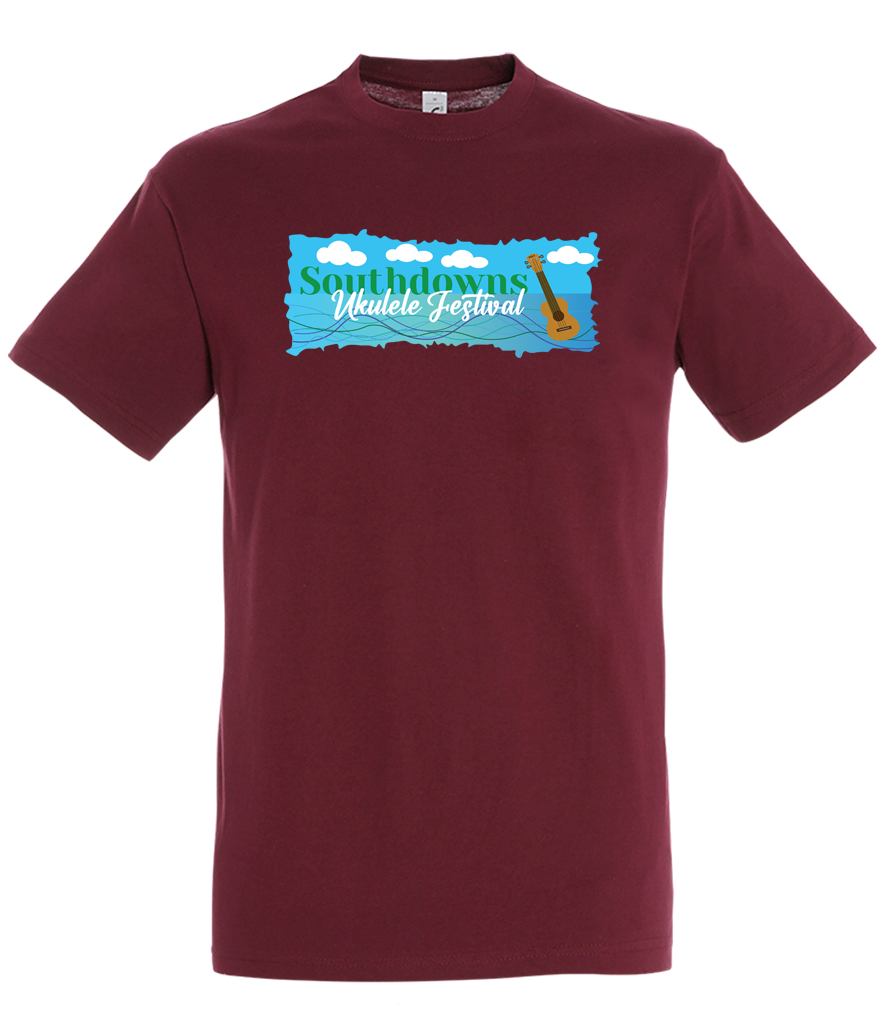 Southdowns Ukulele Festival T-shirt Burgundy