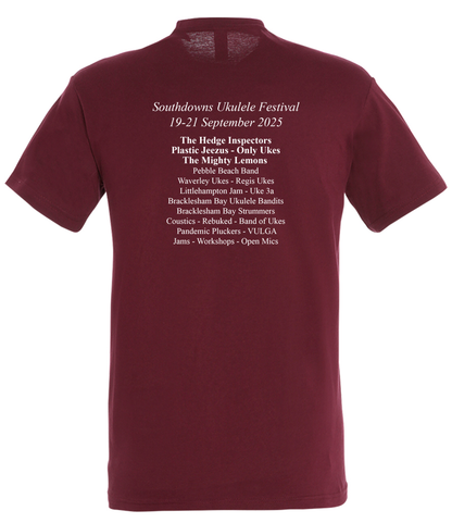 Southdowns Ukulele Festival T-shirt Burgundy