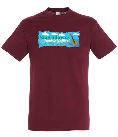 Southdowns Ukulele Festival T-shirt Burgundy