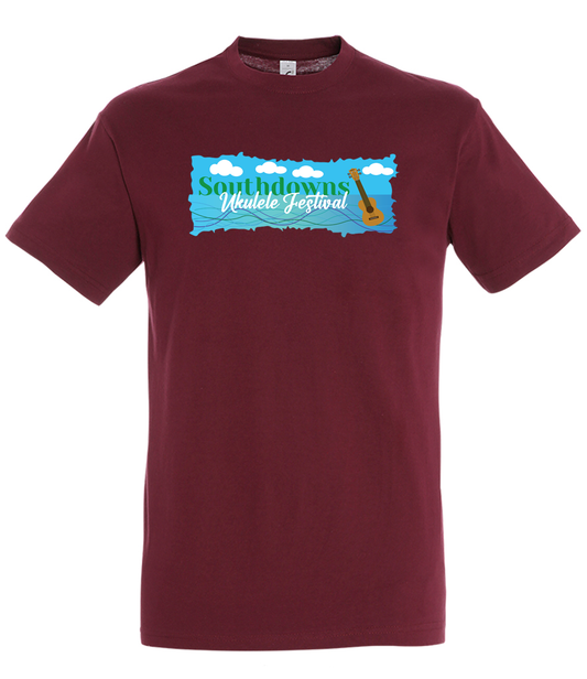 Southdowns Ukulele Festival T-shirt Burgundy