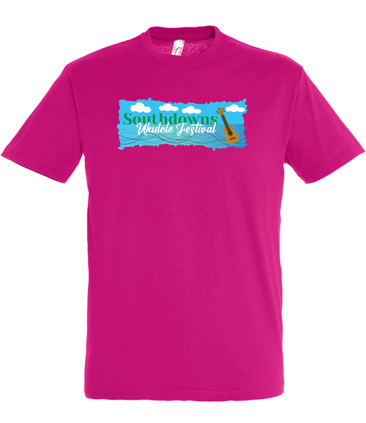 Southdowns Ukulele Festival T- Shirt Fuchsia